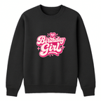Birthday Girl Crewneck Sweatshirt - Black mockup