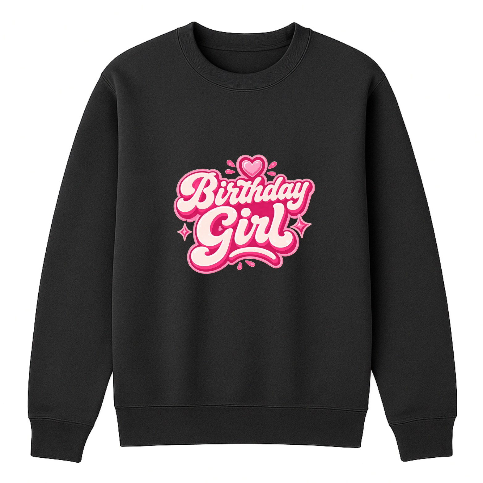 Birthday Girl Crewneck Sweatshirt - Black mockup