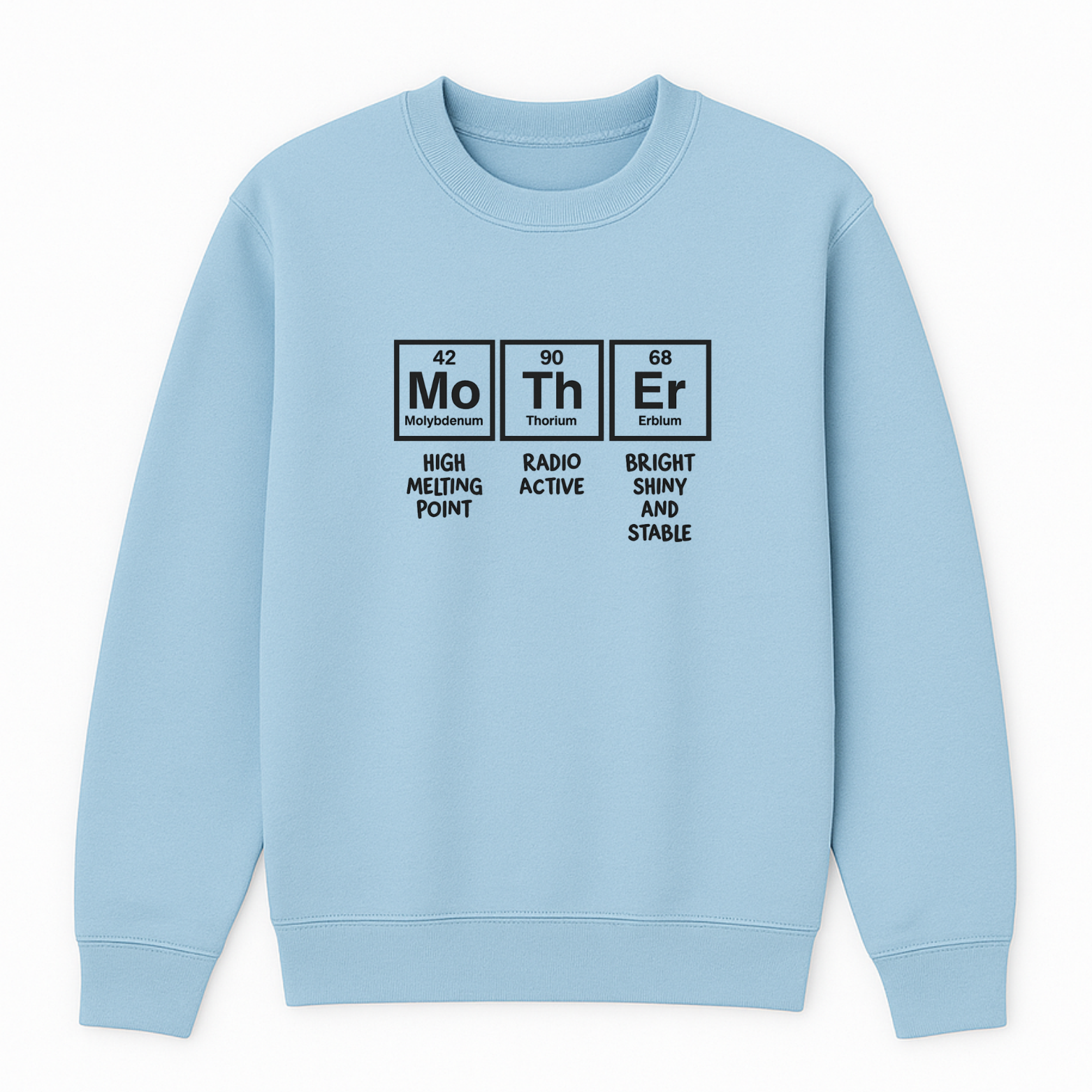 Mom Chemistry Crewneck Sweatshirt - Black mockup