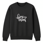 Boy Mom Crewneck Sweatshirt - Black mockup