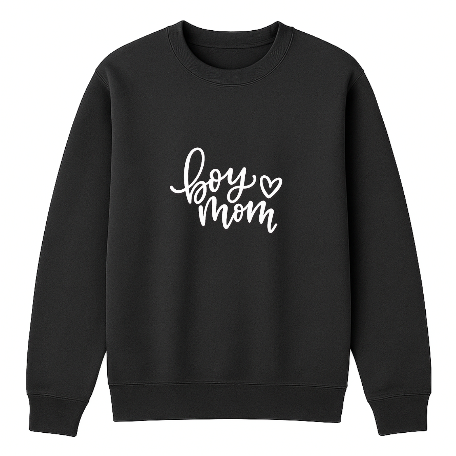 Boy Mom Crewneck Sweatshirt - Black mockup