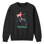 Mama Llama Crewneck Sweatshirt - Black mockup