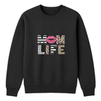 Mom Life Crewneck Sweatshirt - Black mockup