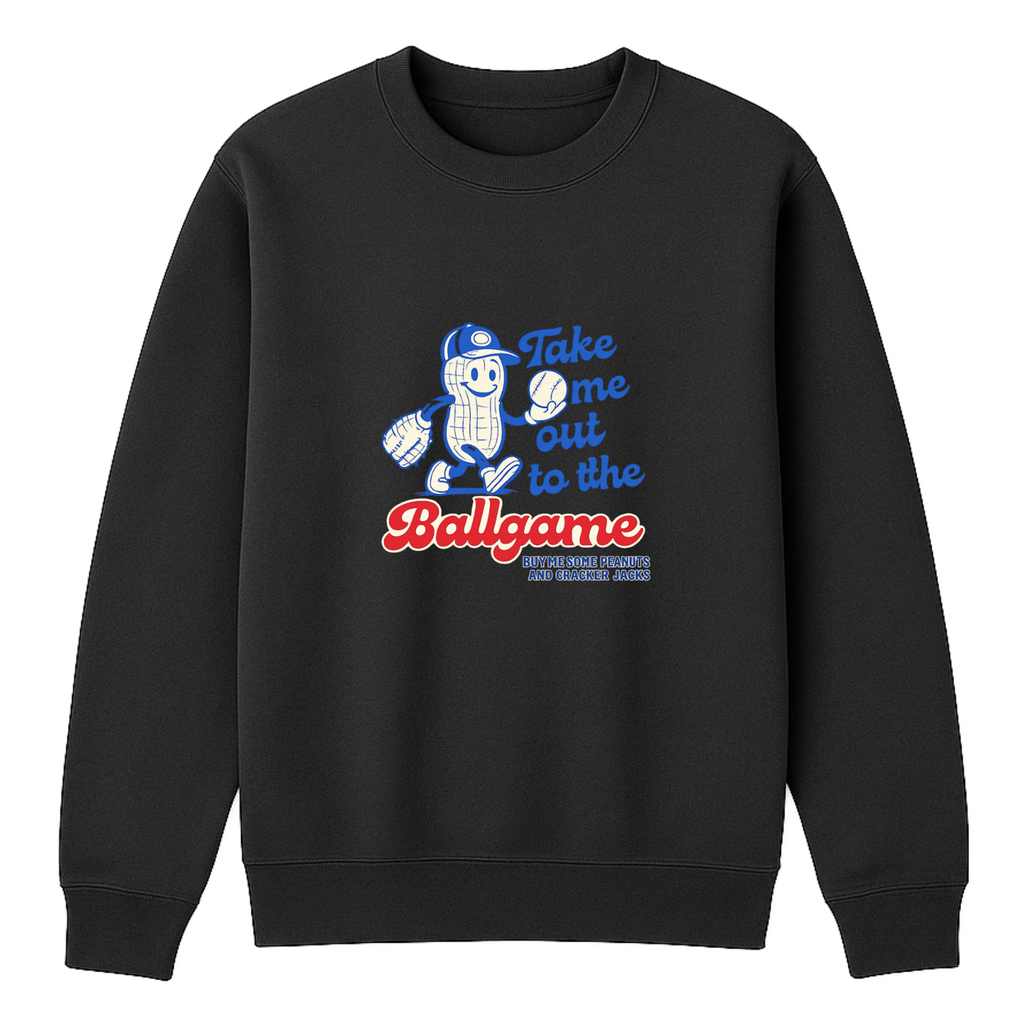 Take Me Out To The Ballgame Crewneck Sweatshirt - Black mockup