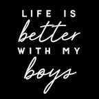 Life Is Better With My Boys Women's Ultra-Premium Triblend T-Shirt - Black design preview