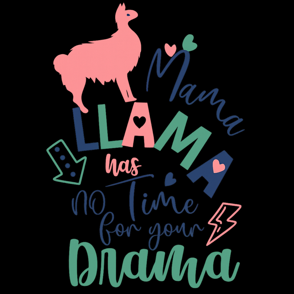 Mama Llama Crewneck Sweatshirt - Black design preview
