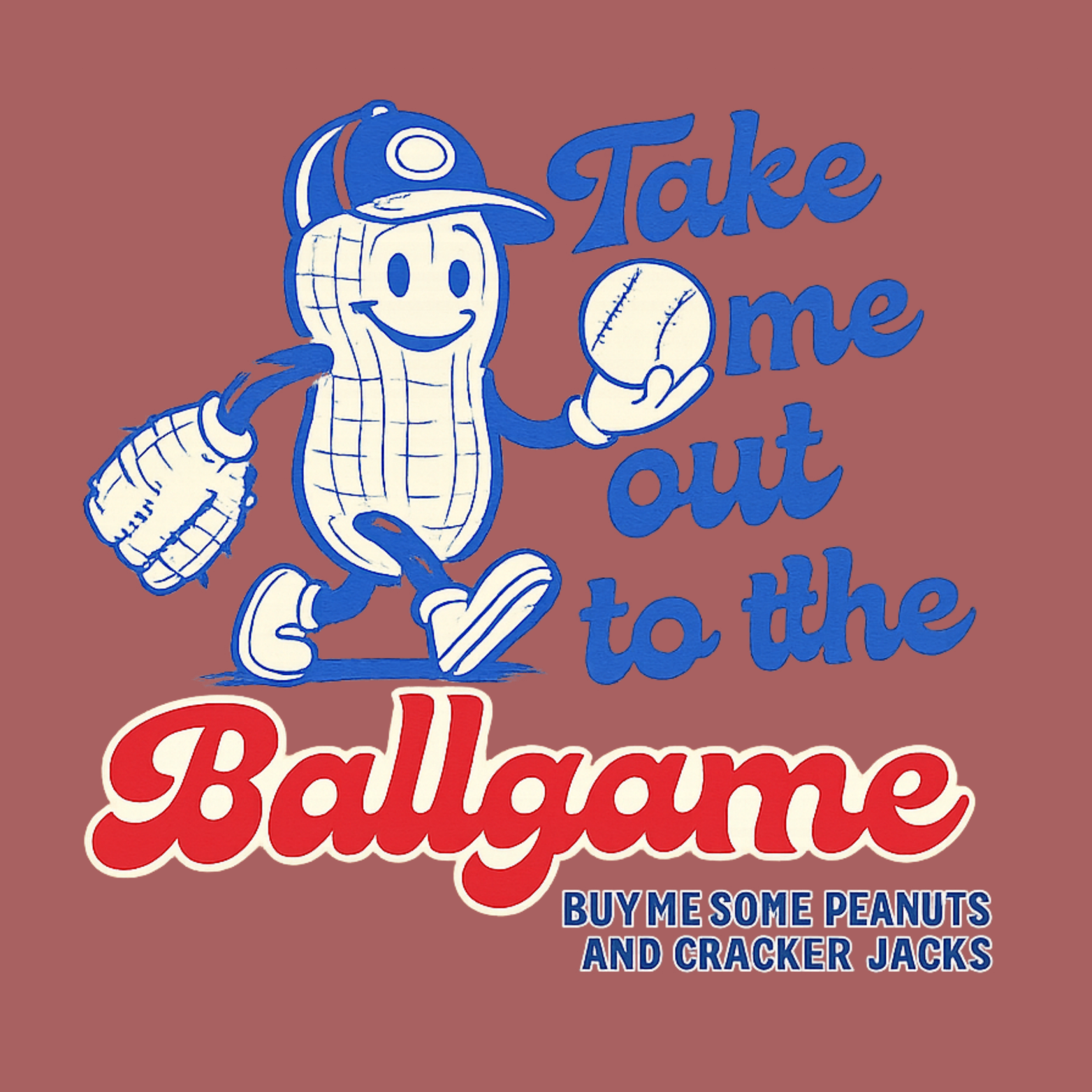 Take Me Out To The Ballgame Youth Triblend Tee - Mauve design preview