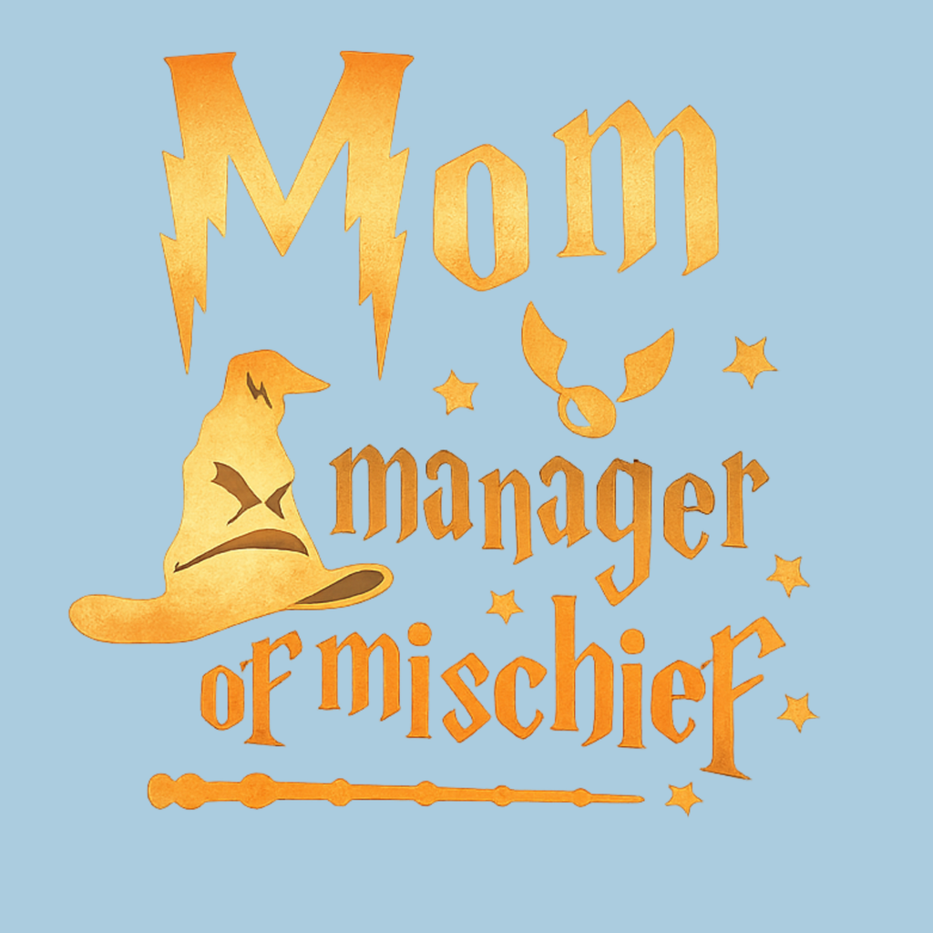 Mom Manager Of Mischief Crewneck Sweatshirt - Black design preview