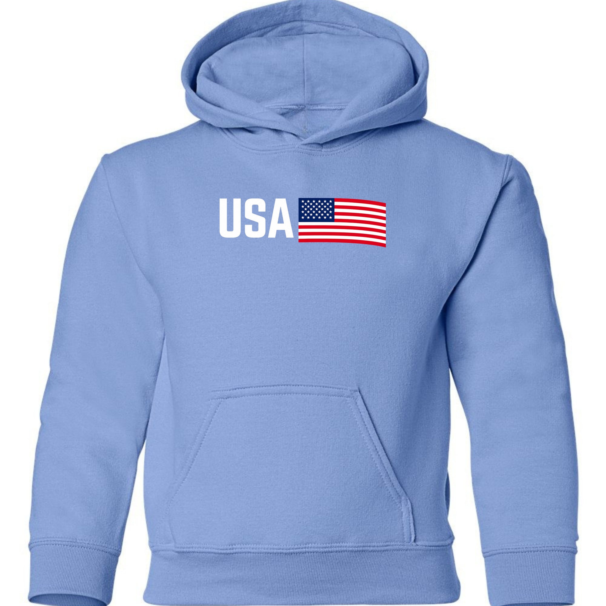 USA Youth Hoodie - Light Blue front mockup