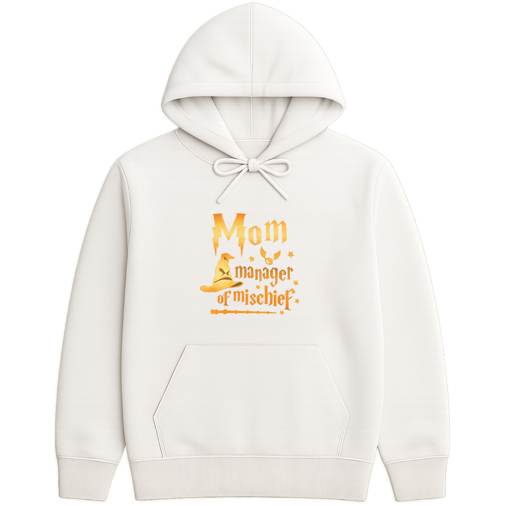 Mom Manager Of Mischief Hoodie - Black mockup