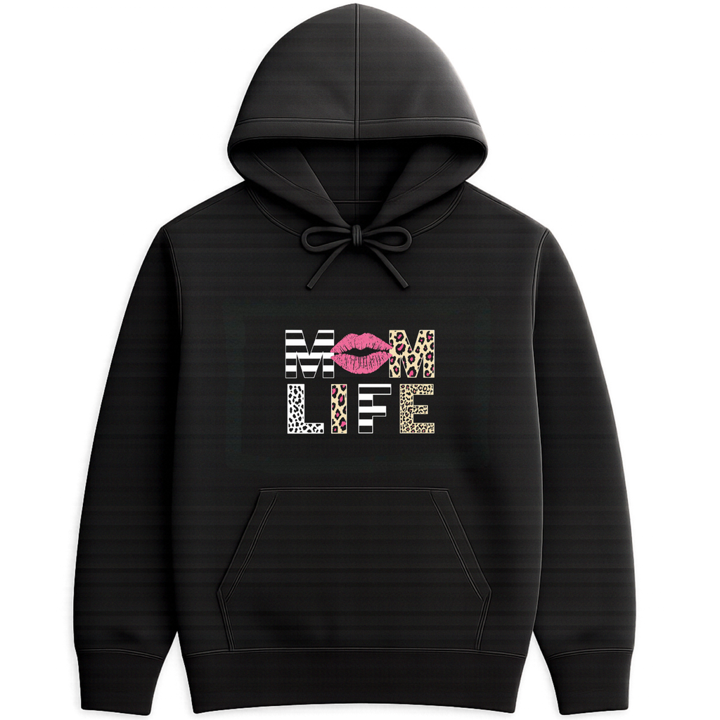 Mom Life Hoodie - Black mockup