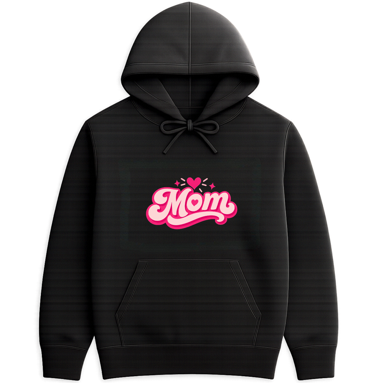 Mom Heart Hoodie - Black mockup