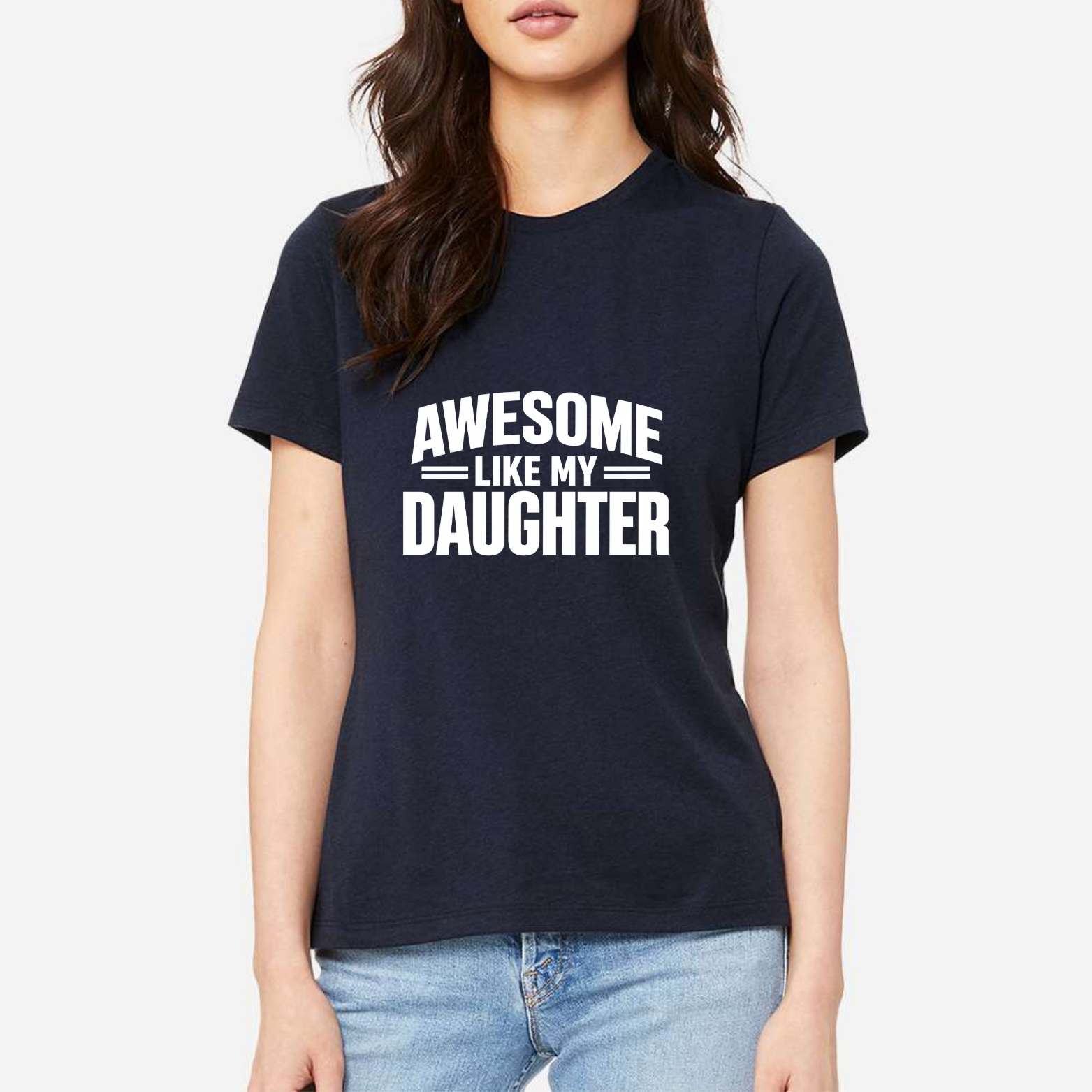 Awesome Like My Daughter Women's Ultra-Premium Triblend T-Shirt - Navy front mockup