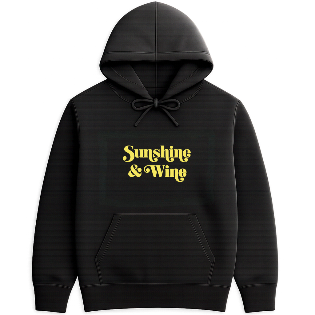 Sunshine & Wine Hoodie - Black mockup