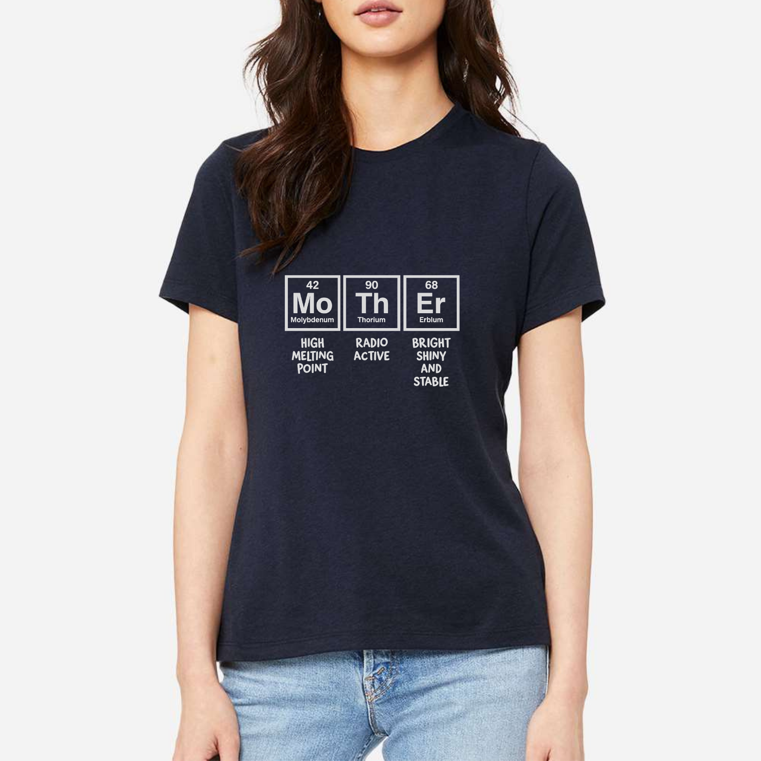 Mom Chemistry Women's Ultra-Premium Triblend T-Shirt - Navy front mockup