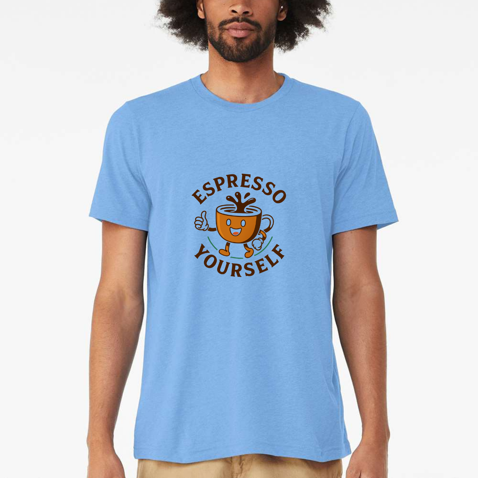 Espresso Yourself Classic T-Shirt - Light Blue front mockup