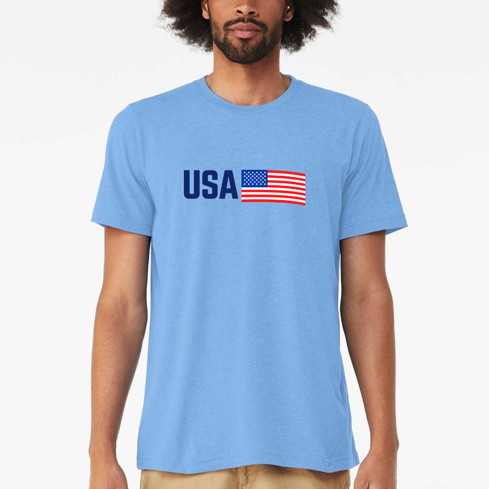 USA Classic T-Shirt - Light Blue front mockup