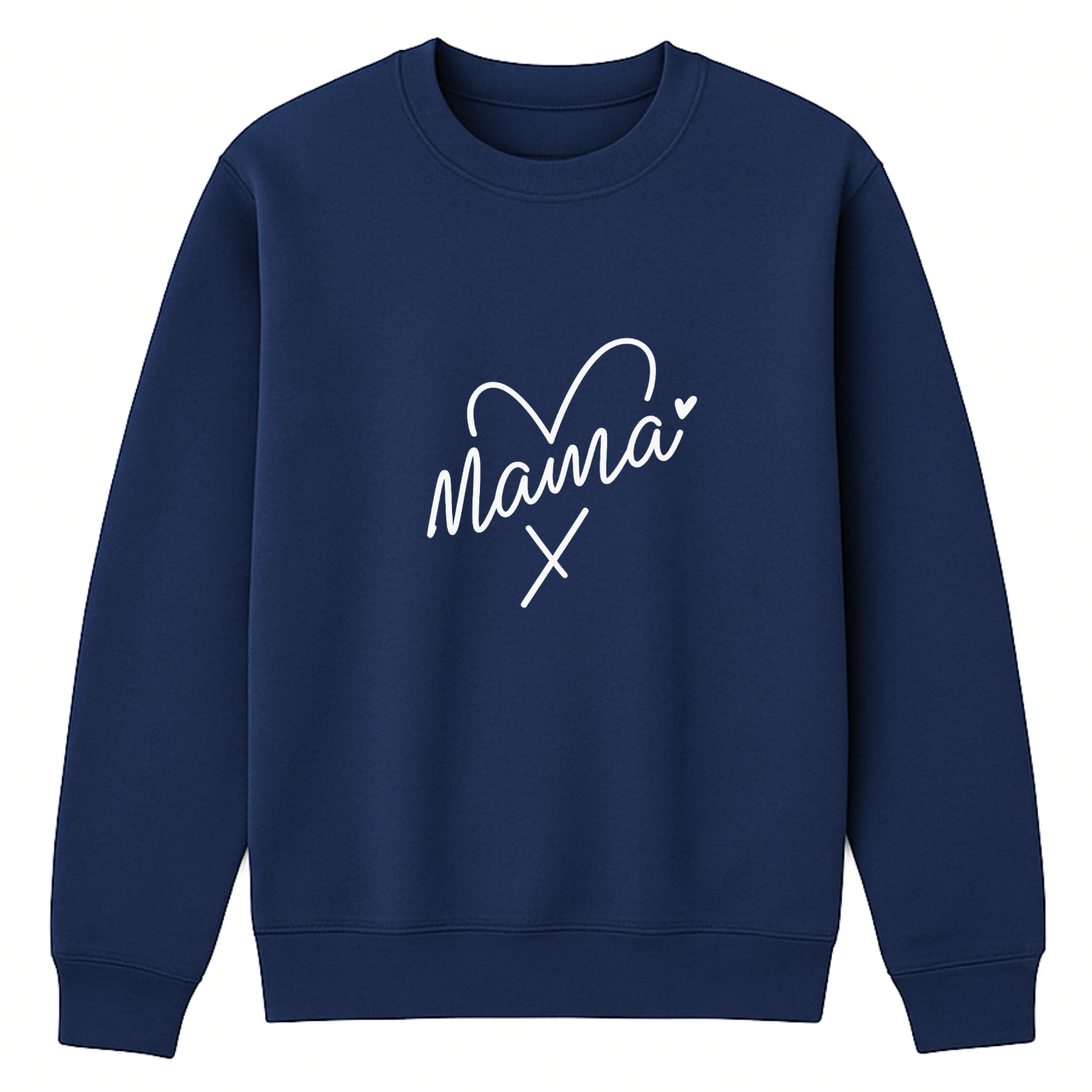Mama Heart Crewneck Sweatshirt - Navy mockup
