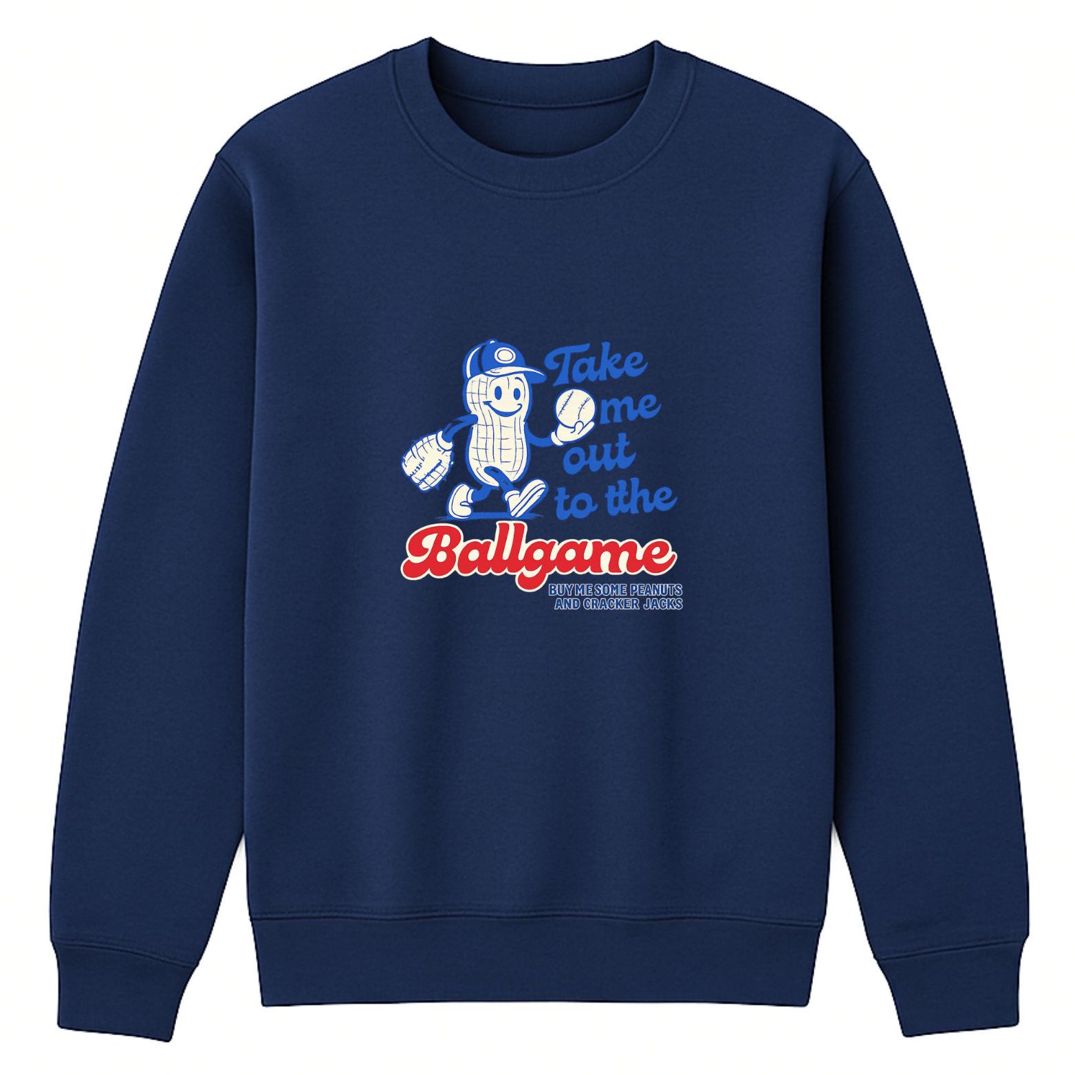 Take Me Out To The Ballgame Crewneck Sweatshirt - Navy mockup