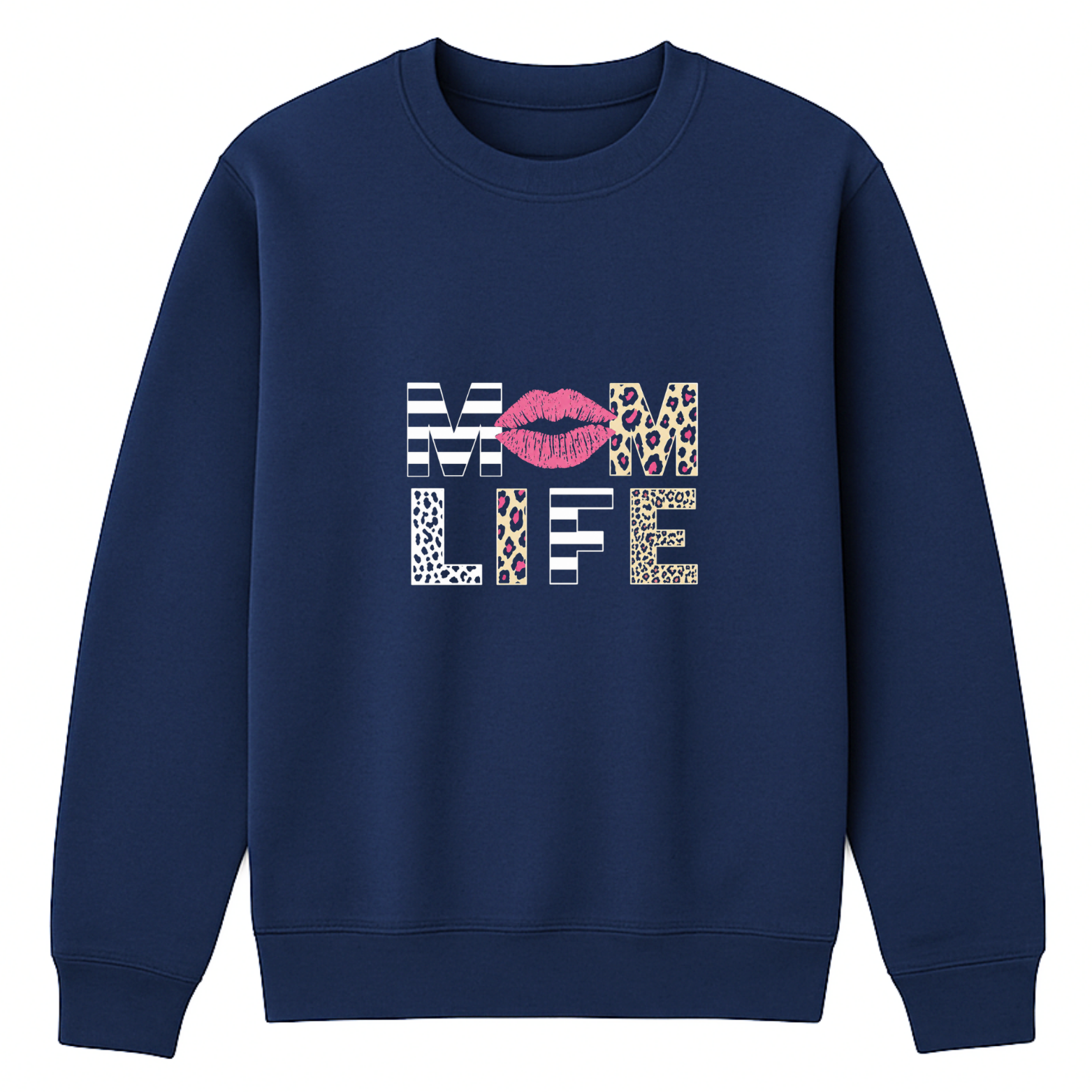 Mom Life Crewneck Sweatshirt - Navy mockup