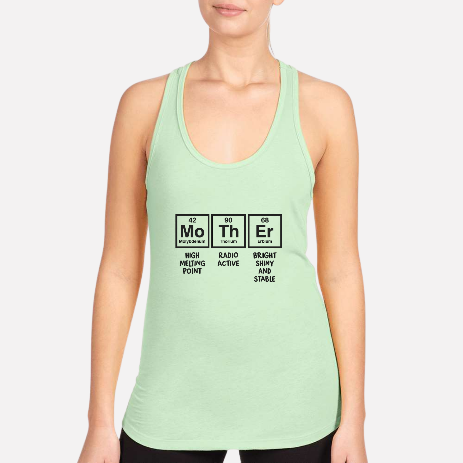 Mom Chemistry Women's Racerback Tank - Mint front mockup
