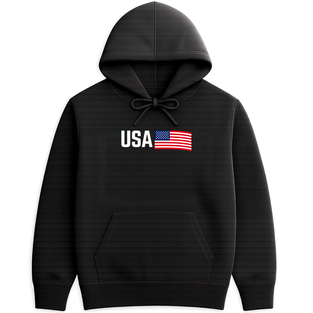 USA Hoodie - Black mockup