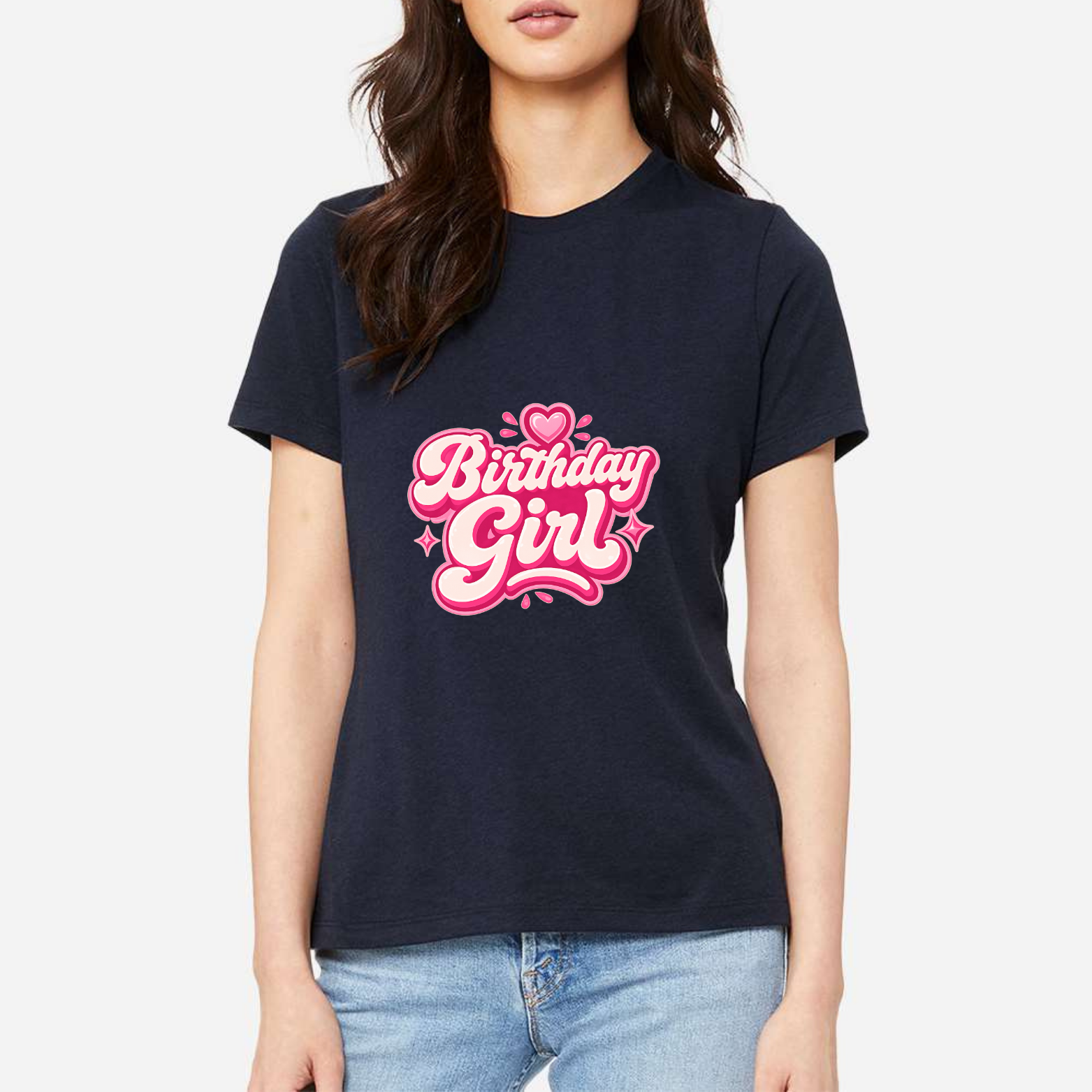 Birthday Girl Women's Ultra-Premium Triblend T-Shirt - Navy front mockup