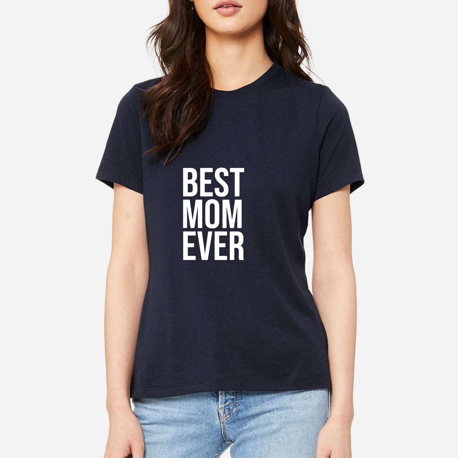 Best Mom Ever Women's Ultra-Premium Triblend T-Shirt - Navy front mockup
