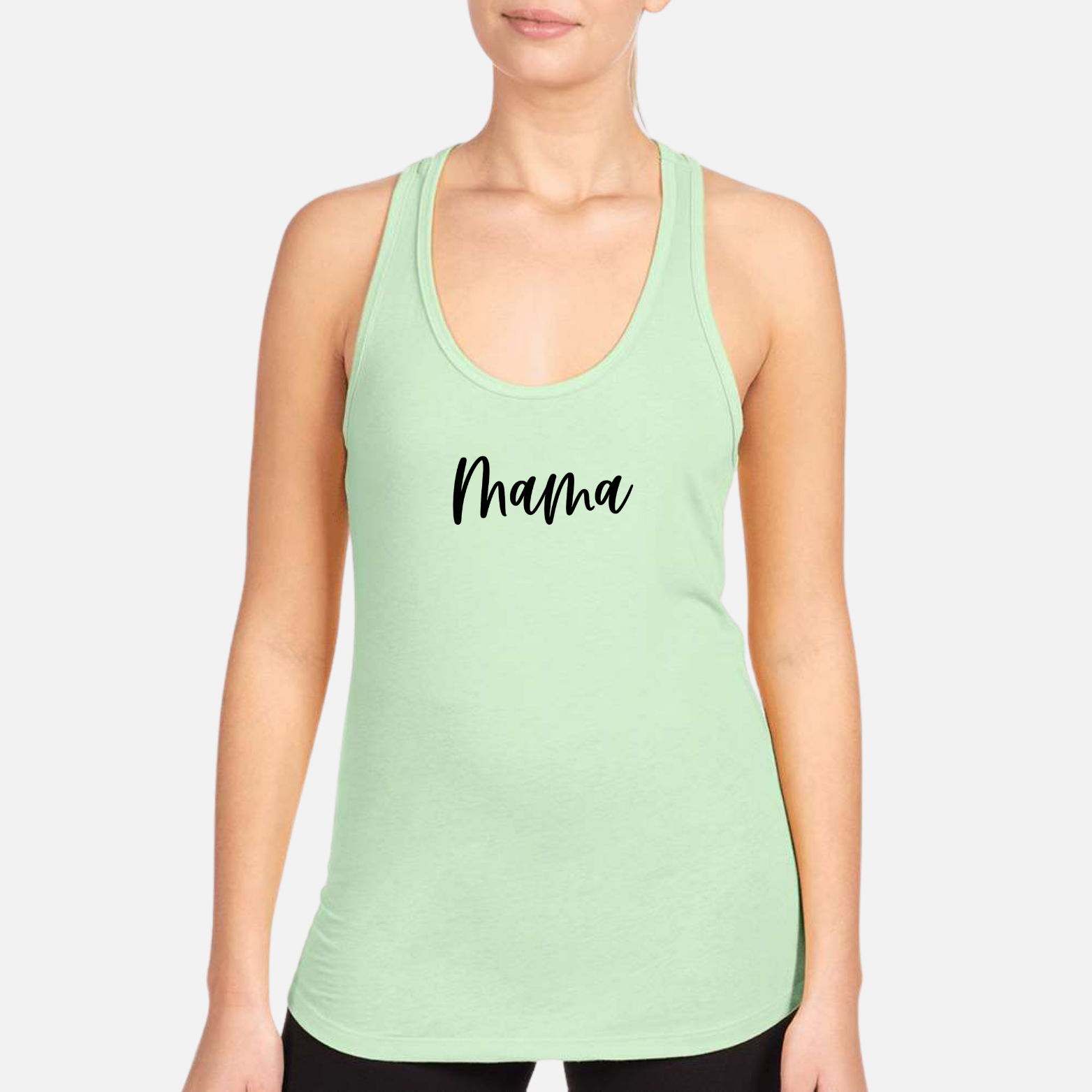 MAMA Women's Racerback Tank - Mint front mockup