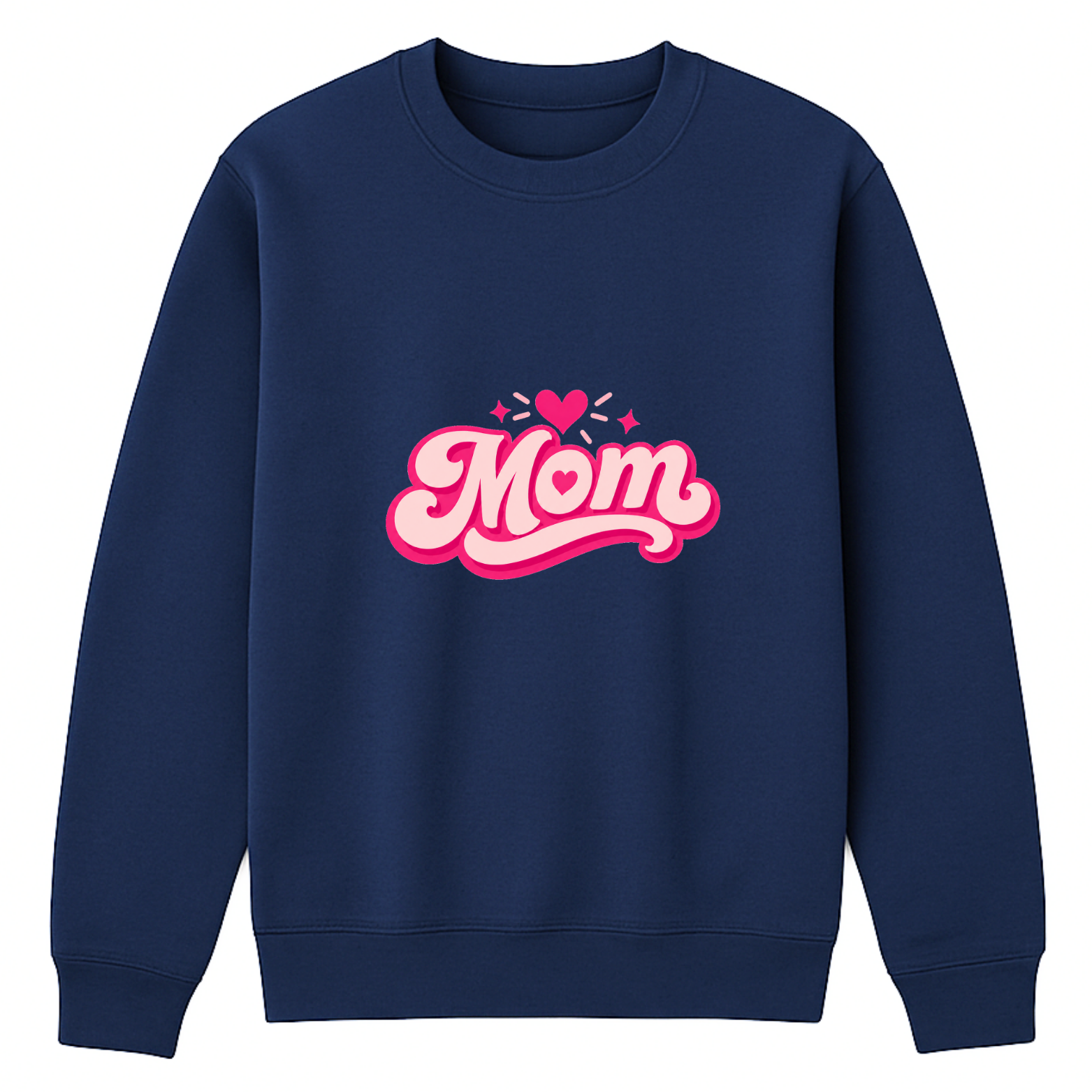 Mom Heart Crewneck Sweatshirt - Navy mockup