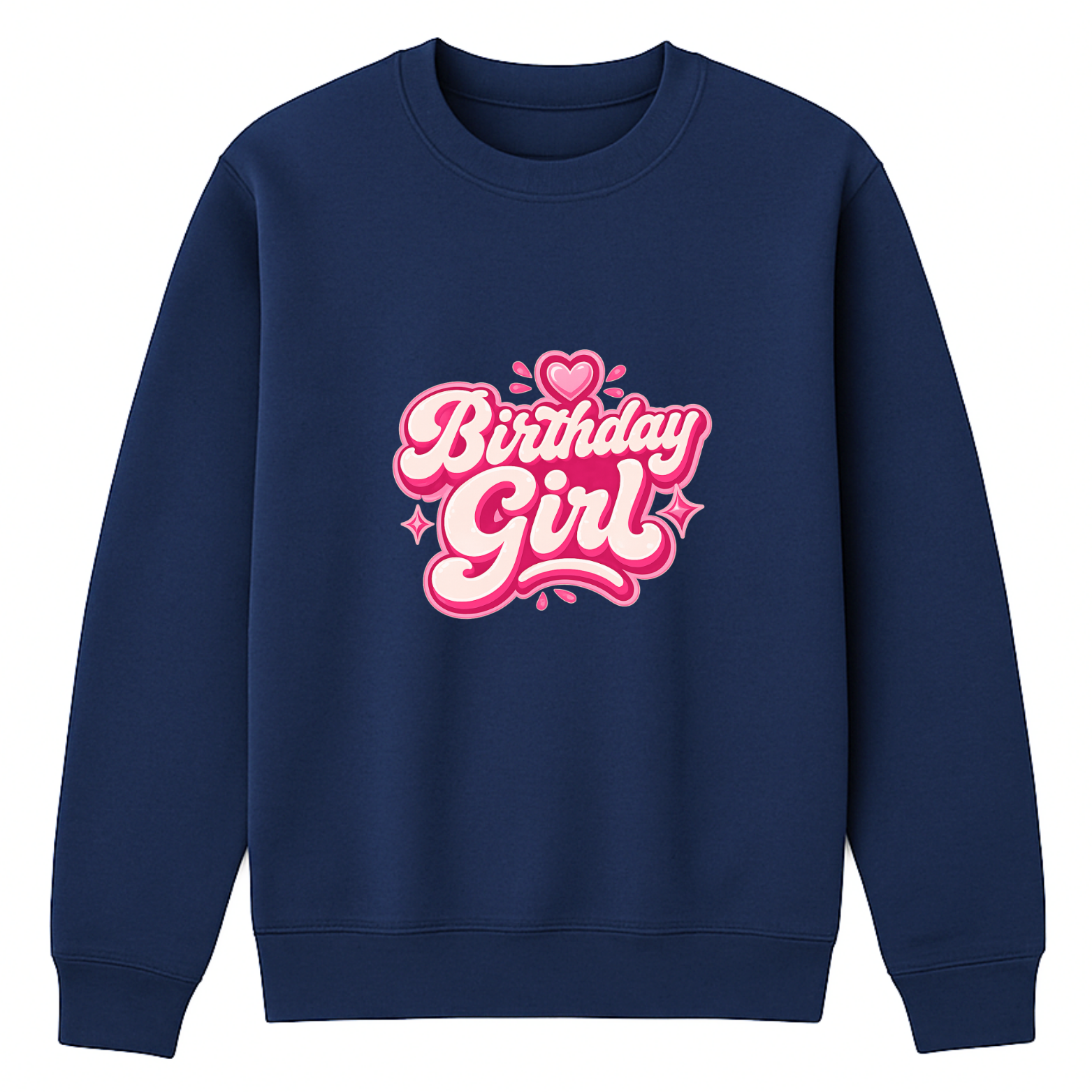 Birthday Girl Crewneck Sweatshirt - Navy mockup