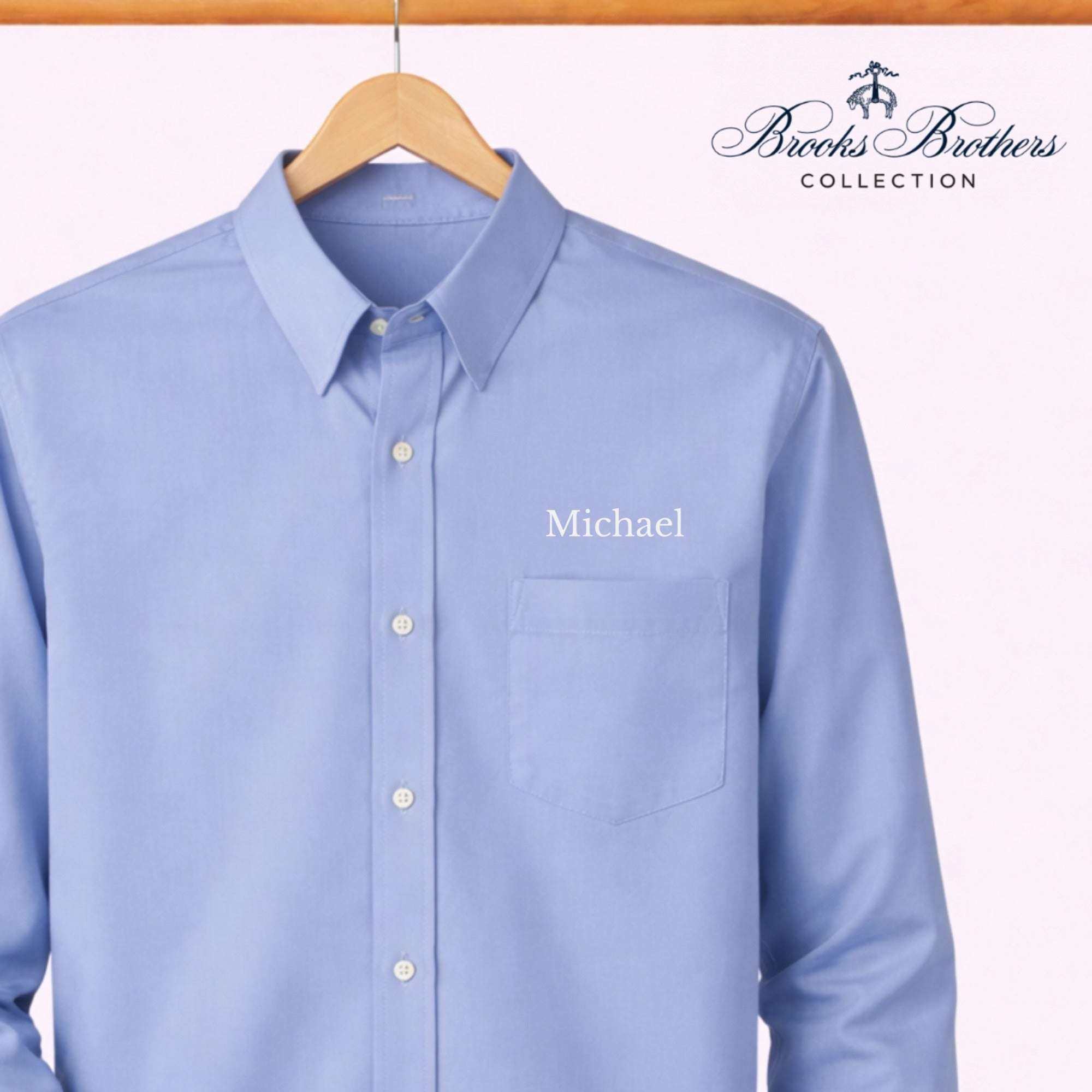 Brooks Brothers Wrinkle-Free Stretch Pinpoint Shirt (Name)