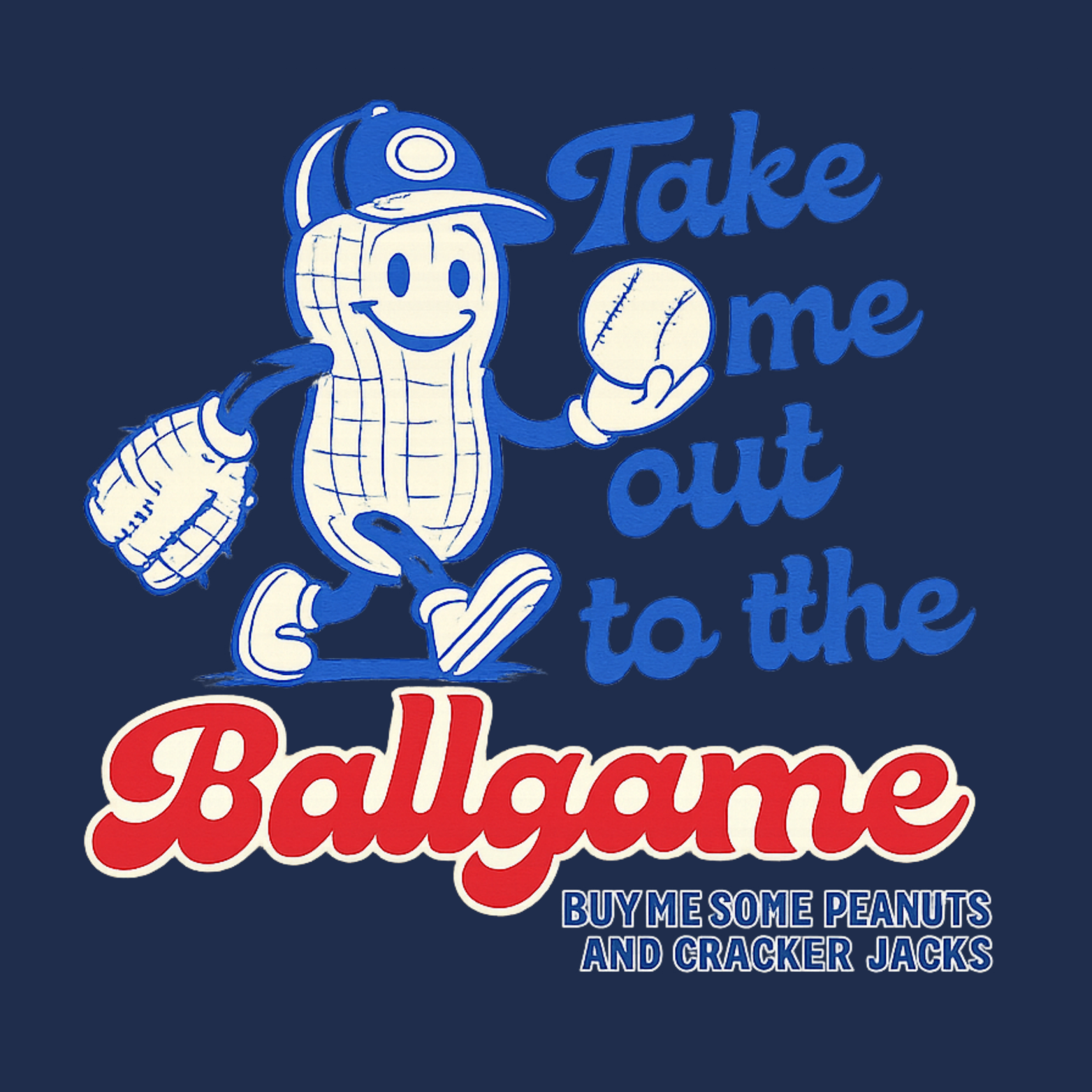 Take Me Out To The Ballgame Crewneck Sweatshirt - Navy design preview