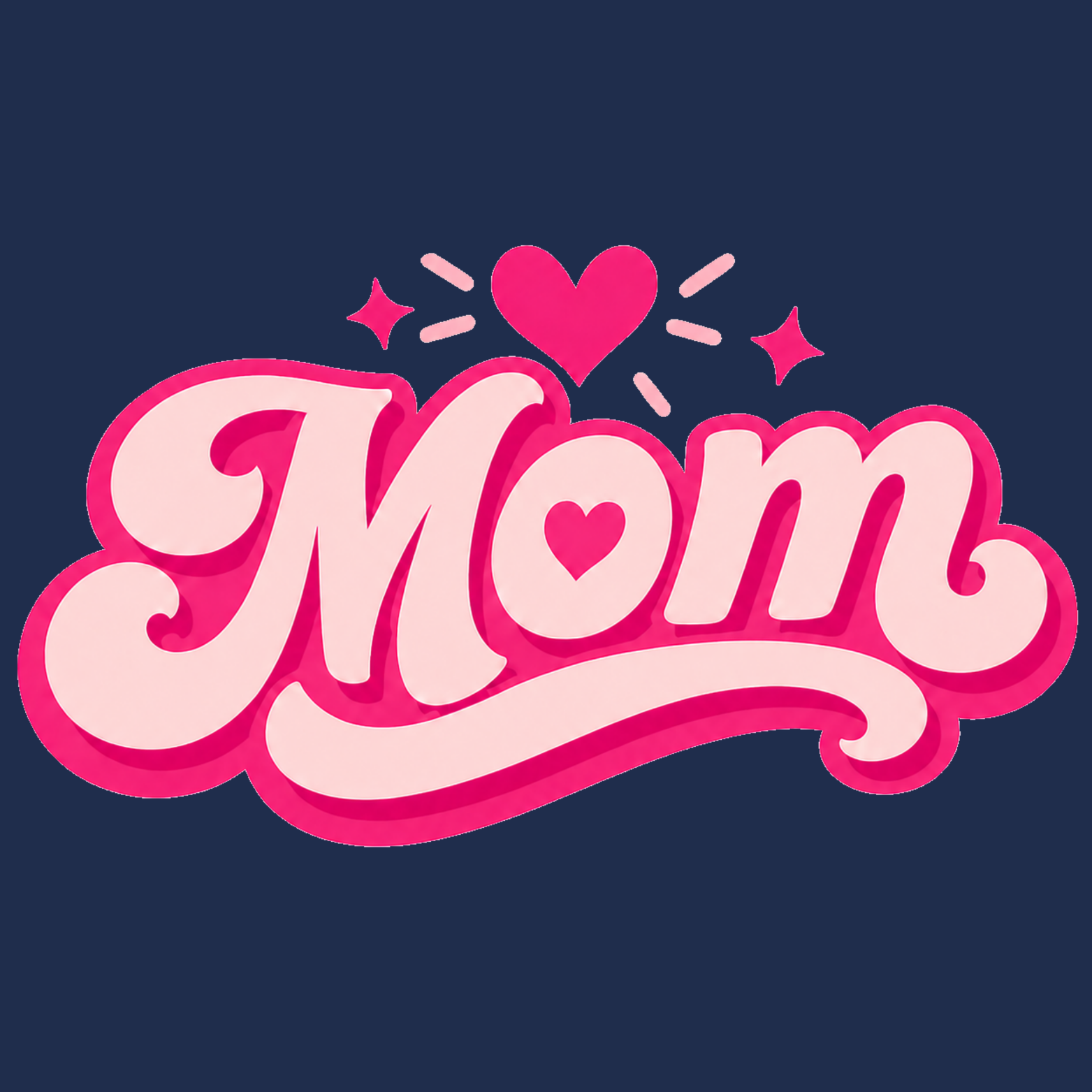 Mom Heart Crewneck Sweatshirt - Navy design preview