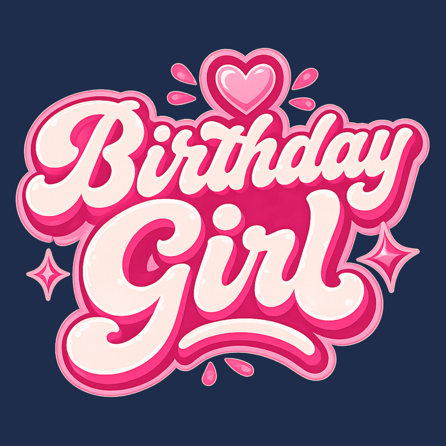 Birthday Girl Crewneck Sweatshirt - Navy design preview
