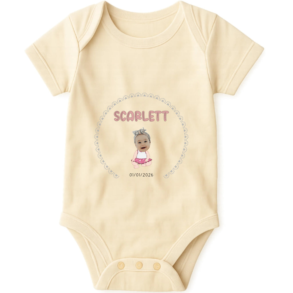 Baby Face Cutout Baby Onesie hero product mockup