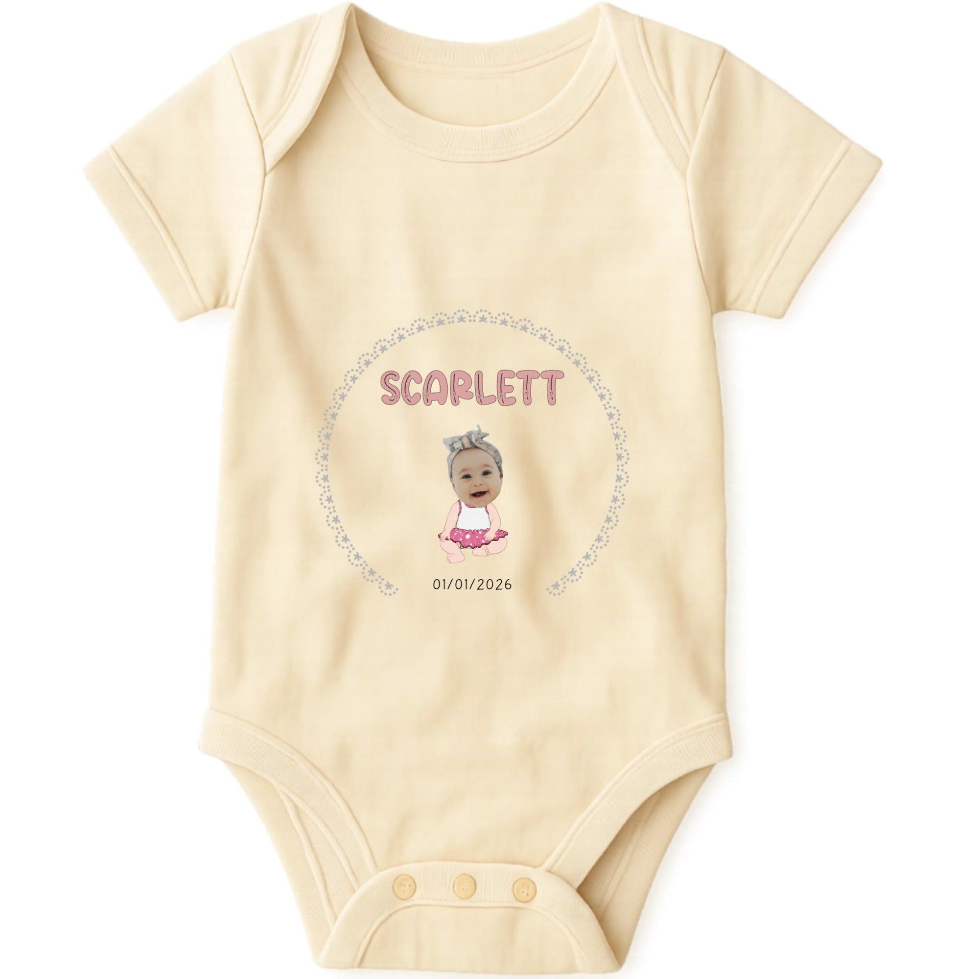 Baby Face Cutout Baby Onesie hero product mockup