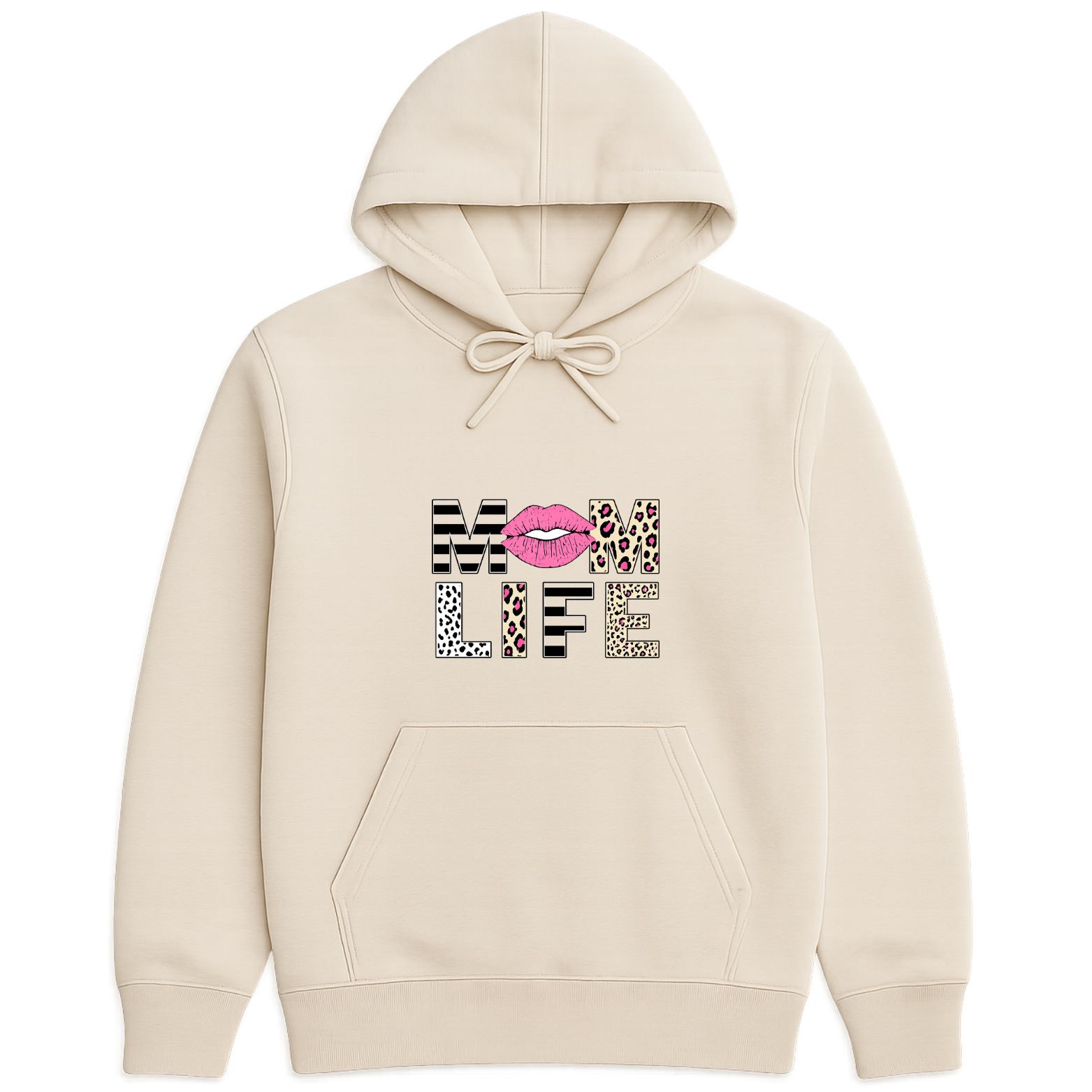 Mom Life Hoodie - Natural mockup
