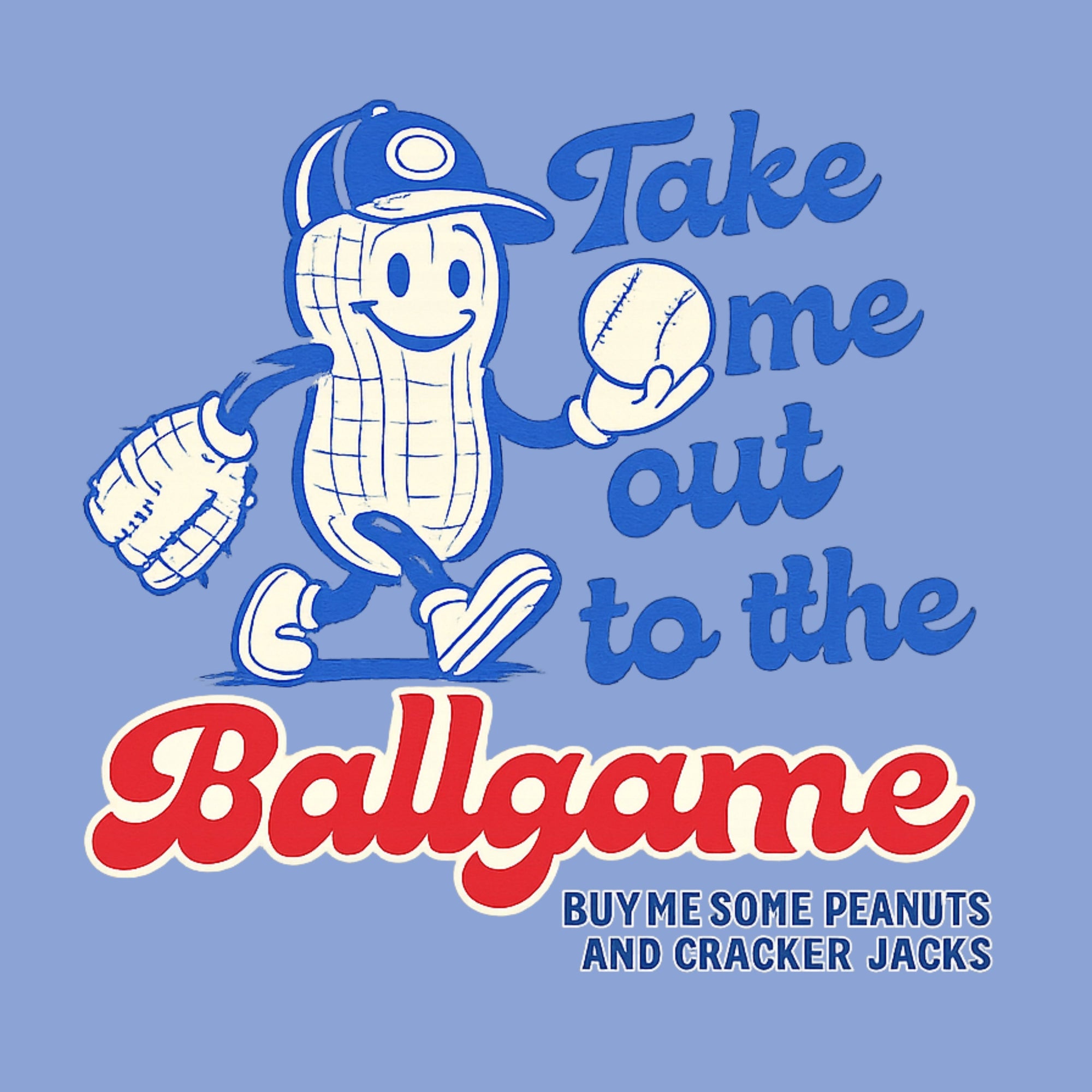 Take Me Out To The Ballgame Youth Hoodie - Light Blue design preview
