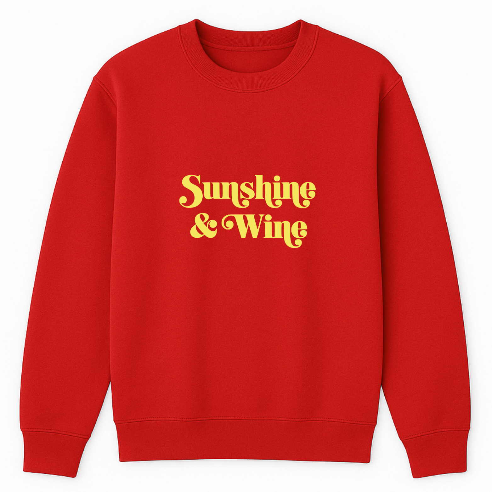 Sunshine & Wine Crewneck Sweatshirt - Red mockup