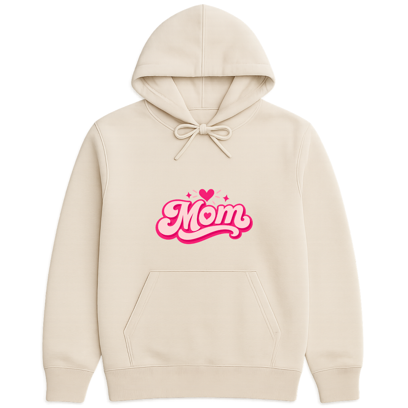Mom Heart Hoodie - Natural mockup