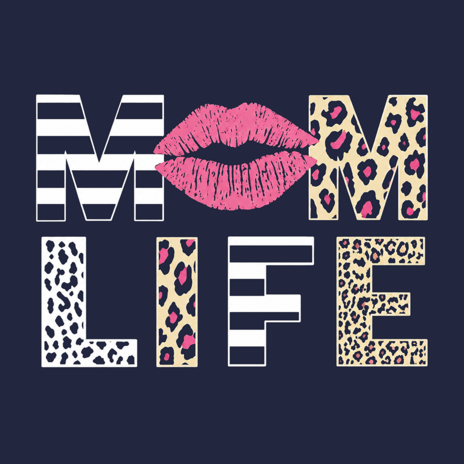 Mom Life Women's Ultra-Premium Triblend T-Shirt - Navy design preview