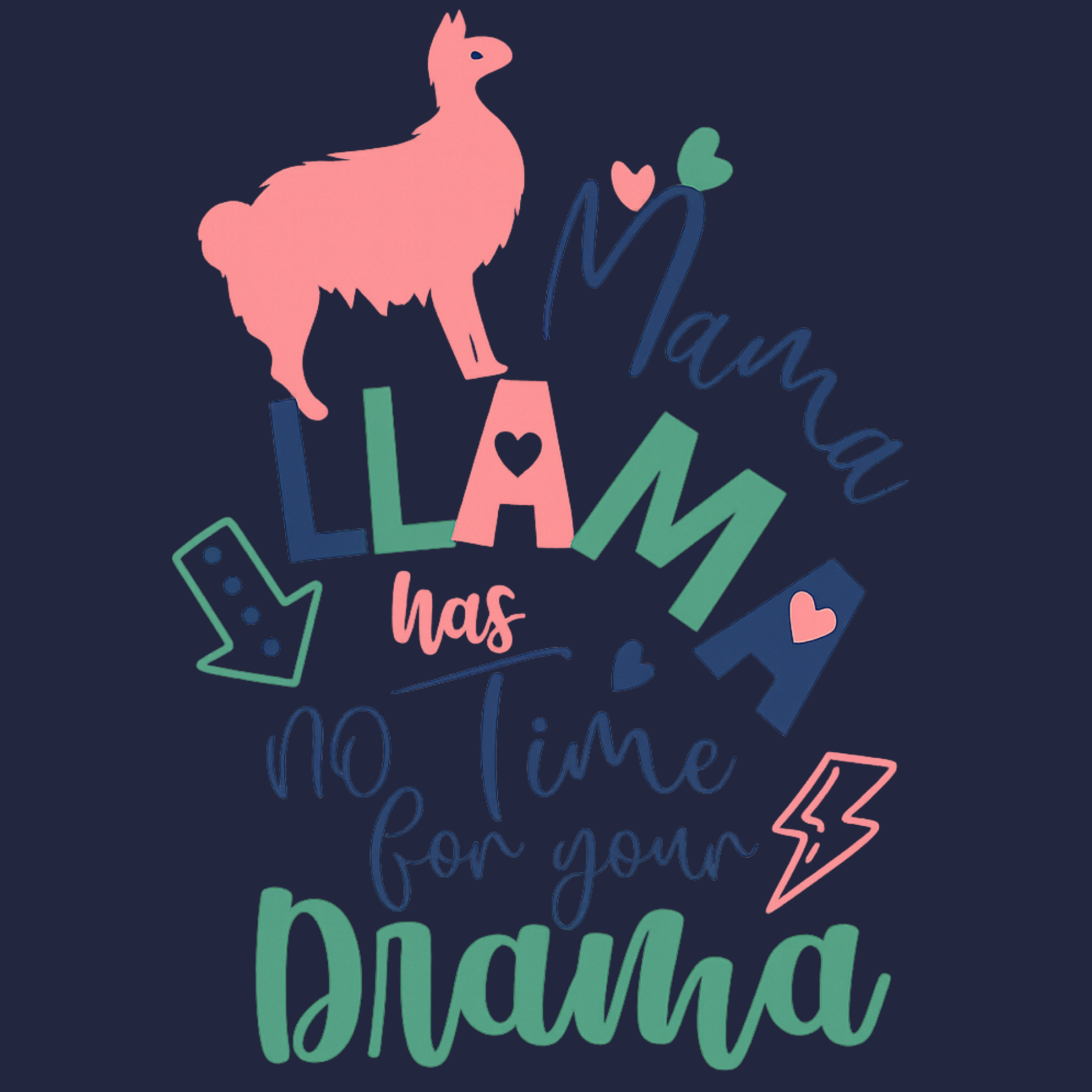 Mama Llama Women's Ultra-Premium Triblend T-Shirt - Navy design preview