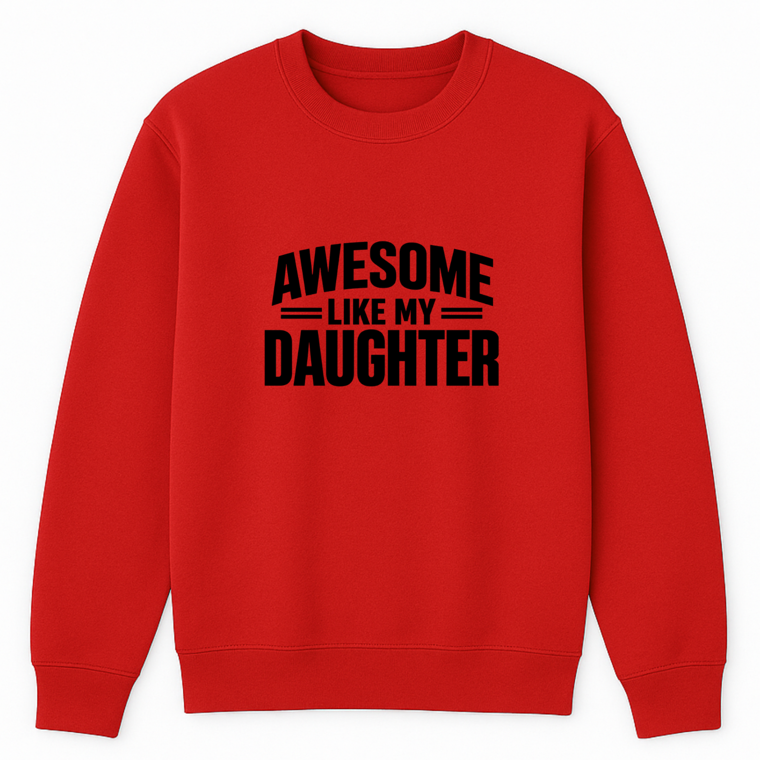 Awesome Like My Daughter Crewneck Sweatshirt - Red mockup