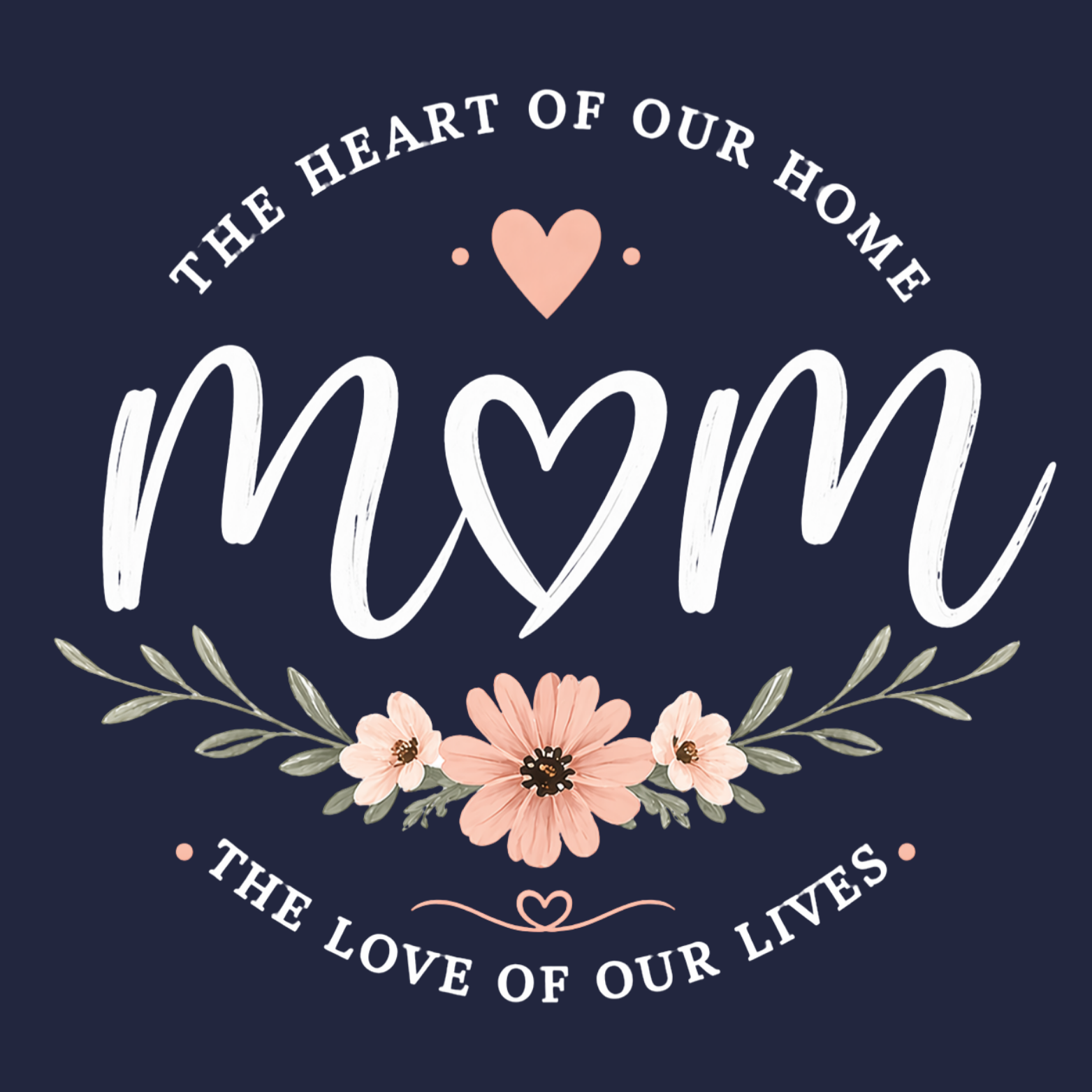 Mom The Heart Of Our Home Women's Ultra-Premium Triblend T-Shirt - Navy design preview