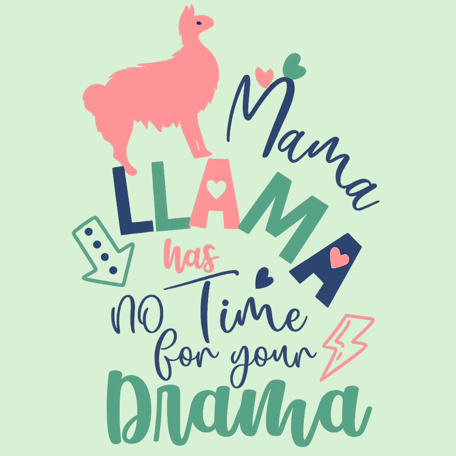 Mama Llama Women's Premium Racerback Tank - Mint design preview