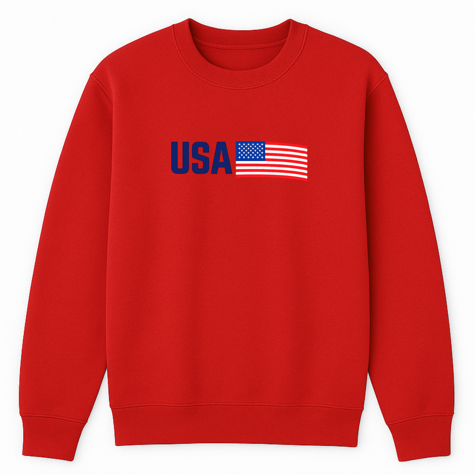 USA Crewneck Sweatshirt - Red mockup