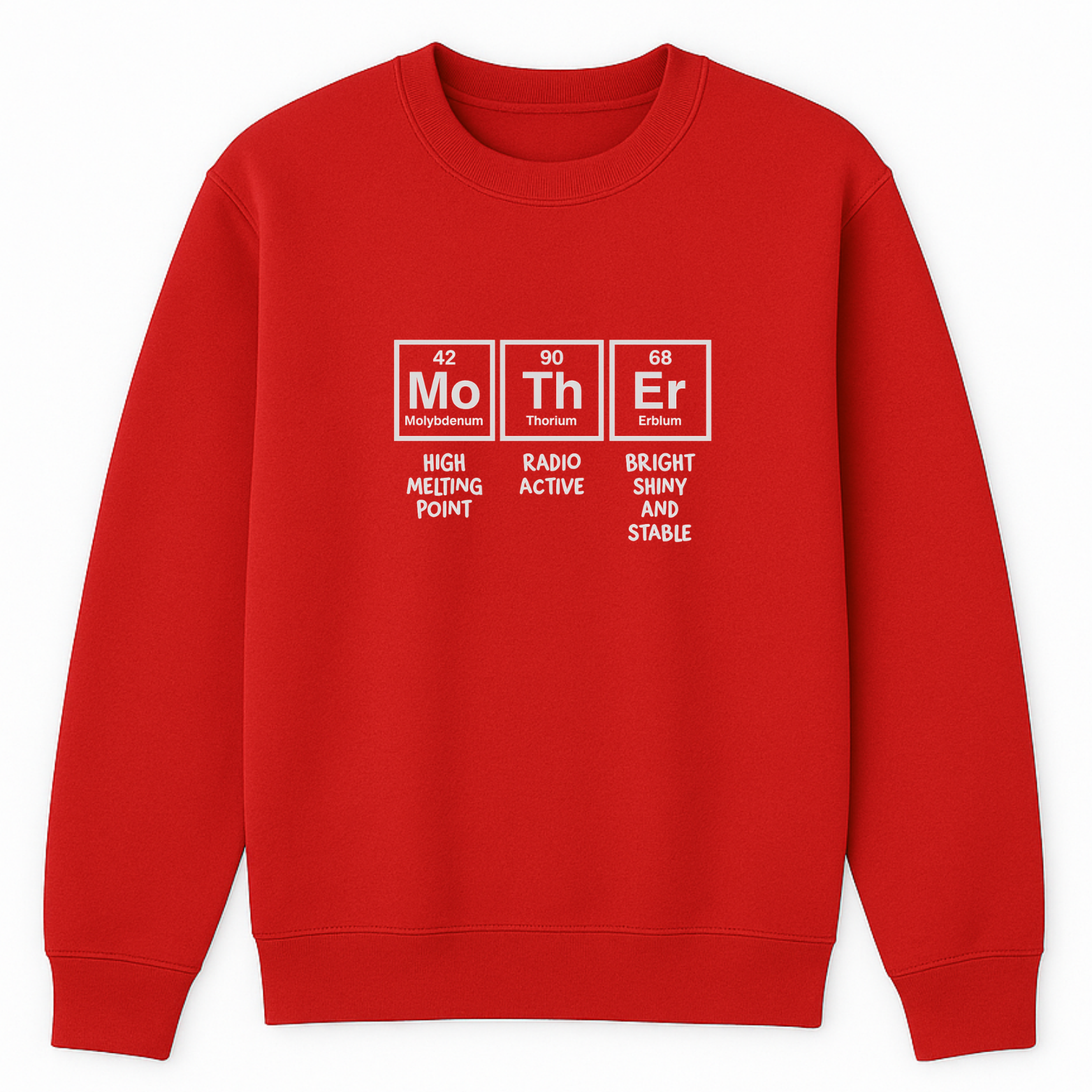 Mom Chemistry Crewneck Sweatshirt - Red mockup