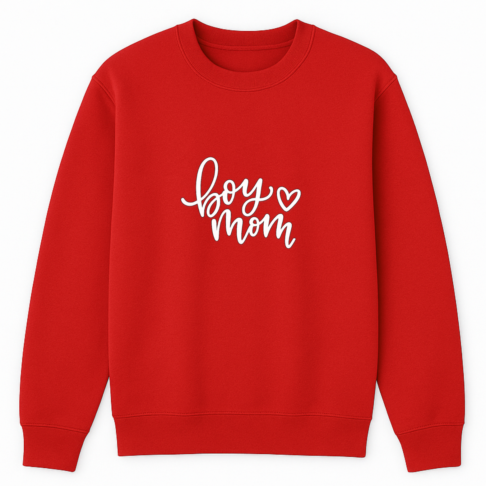 Boy Mom Crewneck Sweatshirt - Red mockup