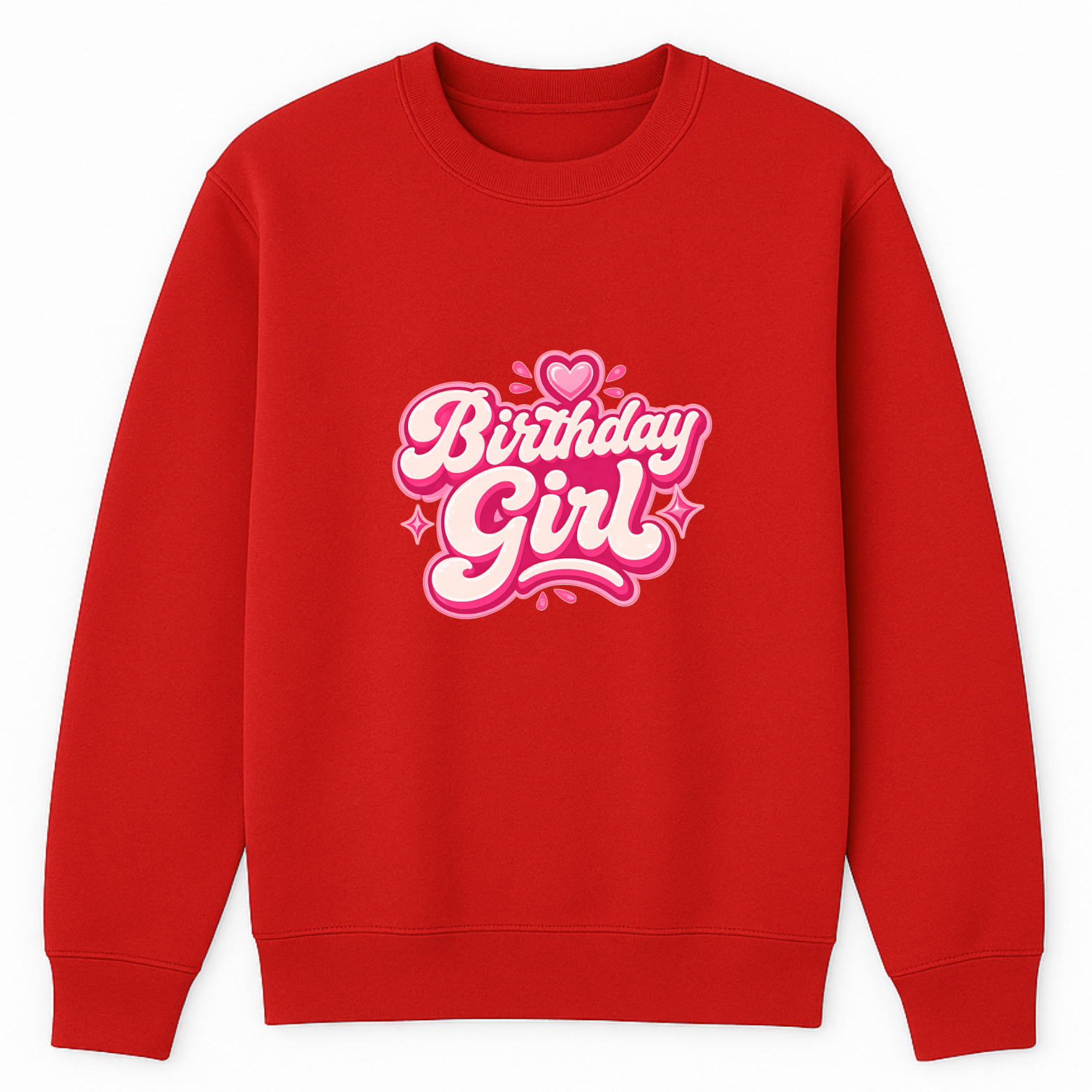 Birthday Girl Crewneck Sweatshirt - Red mockup